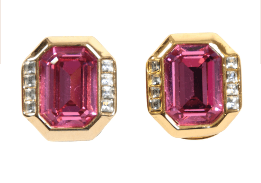 Christian Dior Vintage Crystal Clip-on Earrings
