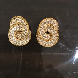 Alessandra Rich Gold Rope Trimmed Earrings — image 1