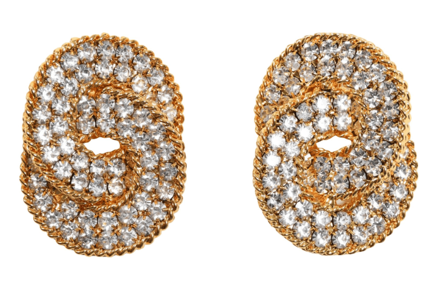 Alessandra Rich Gold Rope Trimmed Earrings
