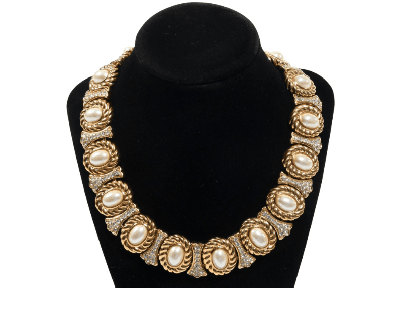 Christian Dior Vintage Faux Pearl Collar Necklace