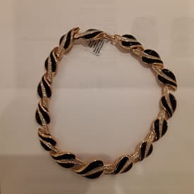 Christian Dior Vintage 1970's Enamel Leaf Link Necklace — image 1