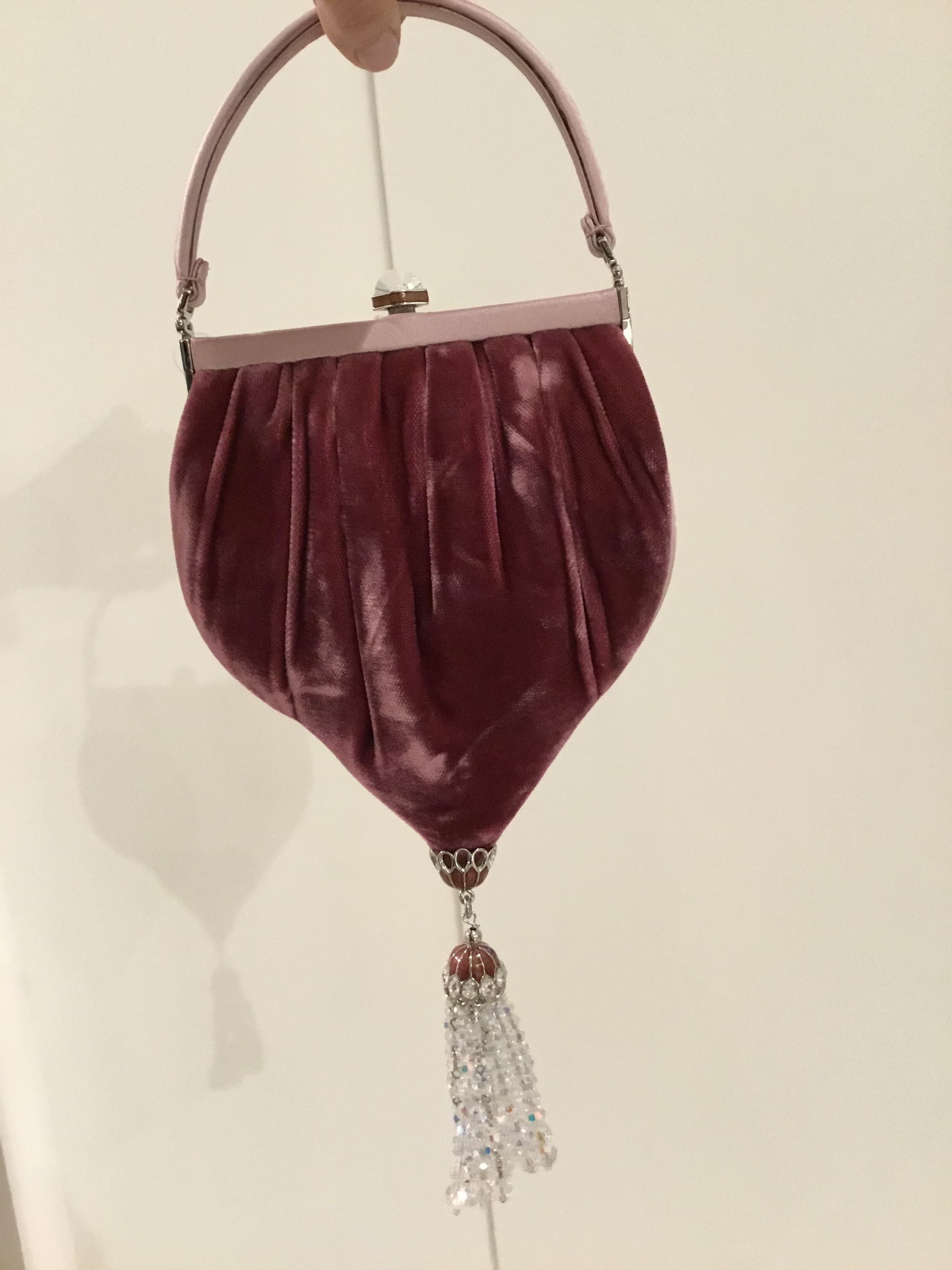 Judith Leiber Pink Velvet Bag With Tassel Detail