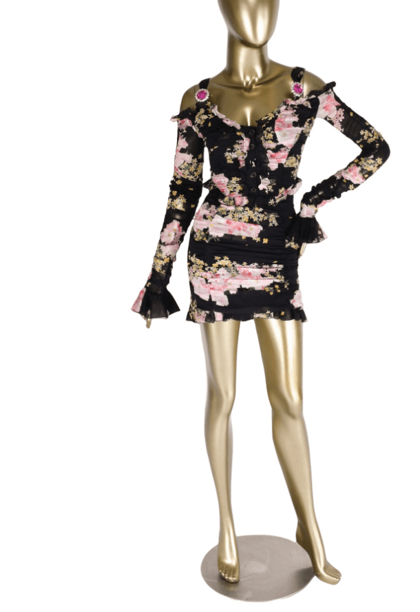 Alessandra Rich Floral Mini Dress