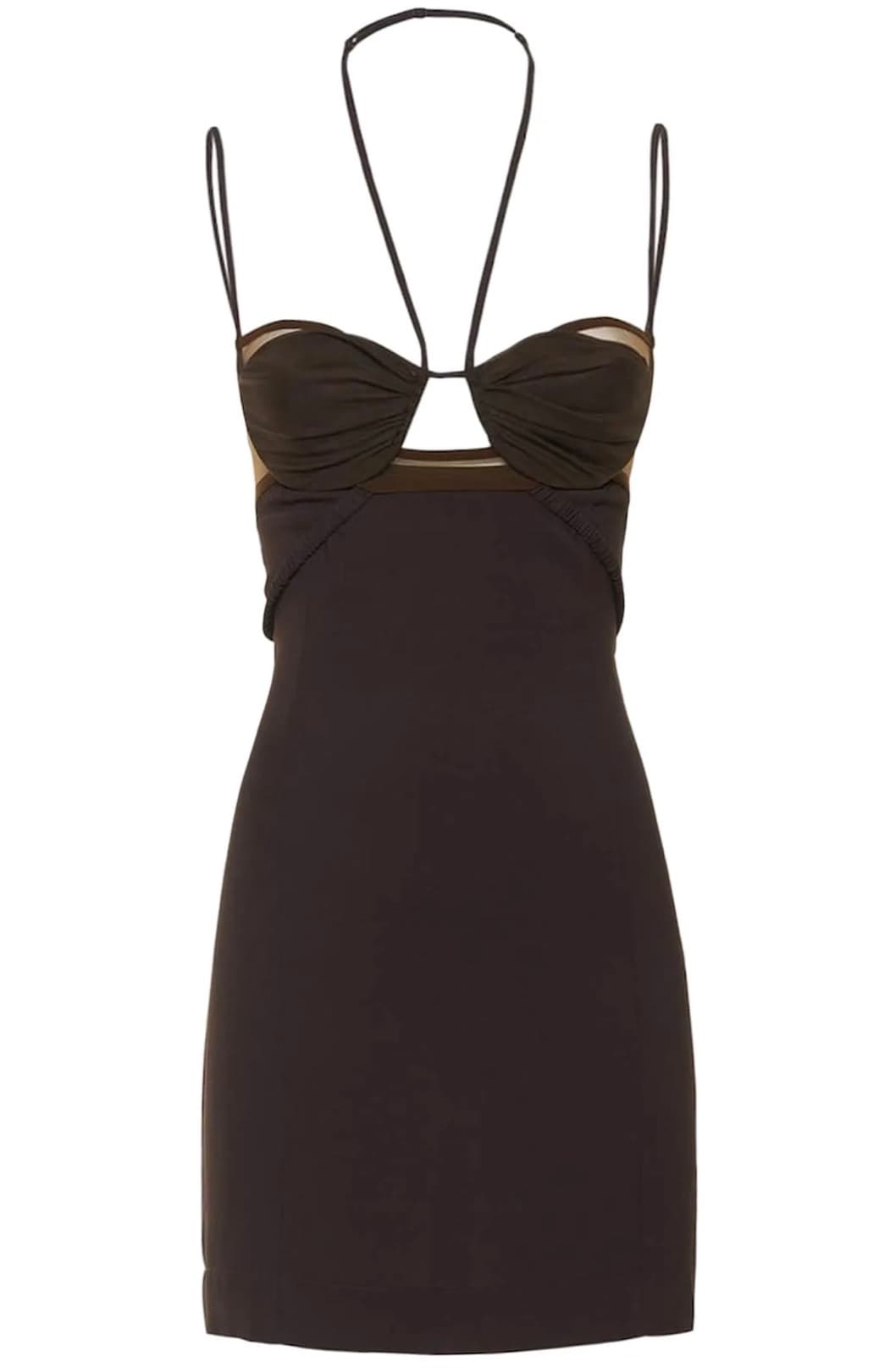 Nensi Dojaka Silk Brown Dress