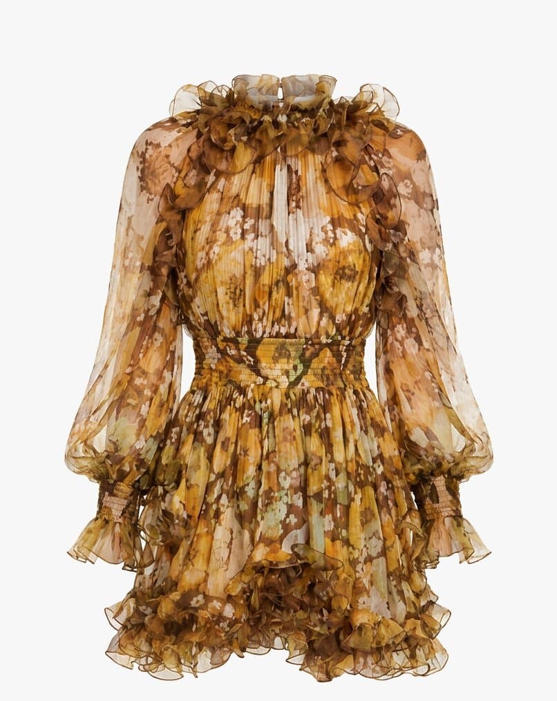 Zimmermann Ruffle Neck Dress