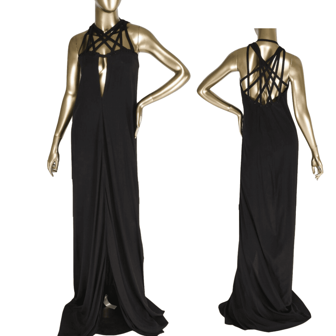 Rick Owens Black Sleeveless String Sheer Dress
