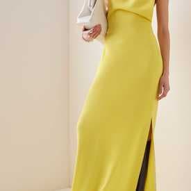 Proenza Schouler Sleeveless Matte Crepe Yellow Maxi Dress — image 1