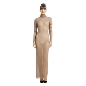 Laquan Smith Gold Crystal Long Sleeve Turtleneck Gown Large — image 2