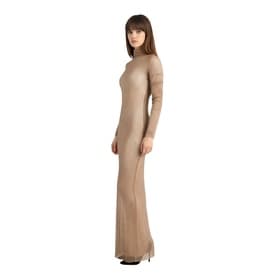 Laquan Smith Gold Crystal Long Sleeve Turtleneck Gown Large — image 6