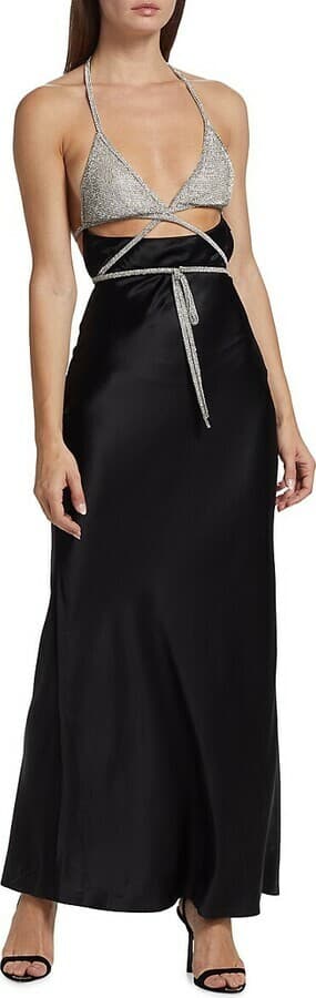 Alexander Wang Crystal Bra Silk Gown