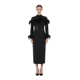 Rasario Feather Detailed Asymmetric Dress — image 2