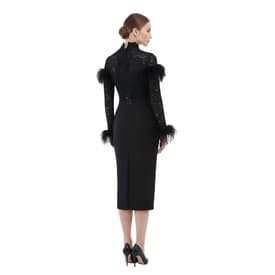 Rasario Feather Detailed Asymmetric Dress — image 4