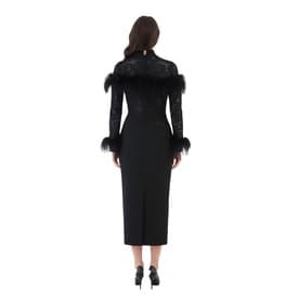 Rasario Feather Detailed Asymmetric Dress — image 5