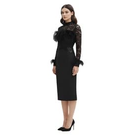 Rasario Feather Detailed Asymmetric Dress — image 7