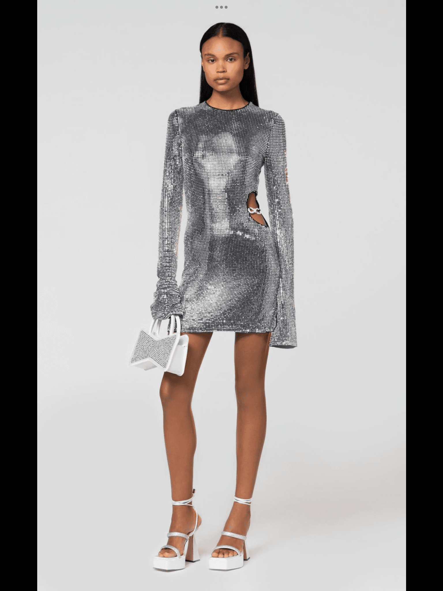 Mach & Mach Crystal Cutout Mini Dress