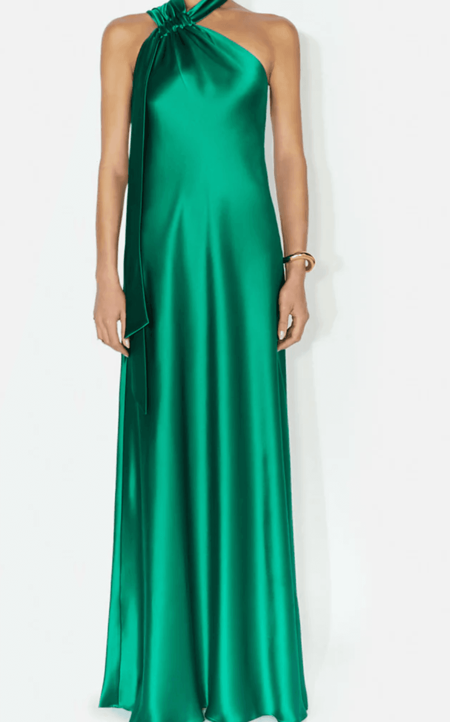 Galvan Emerald Satin Maxi Dress