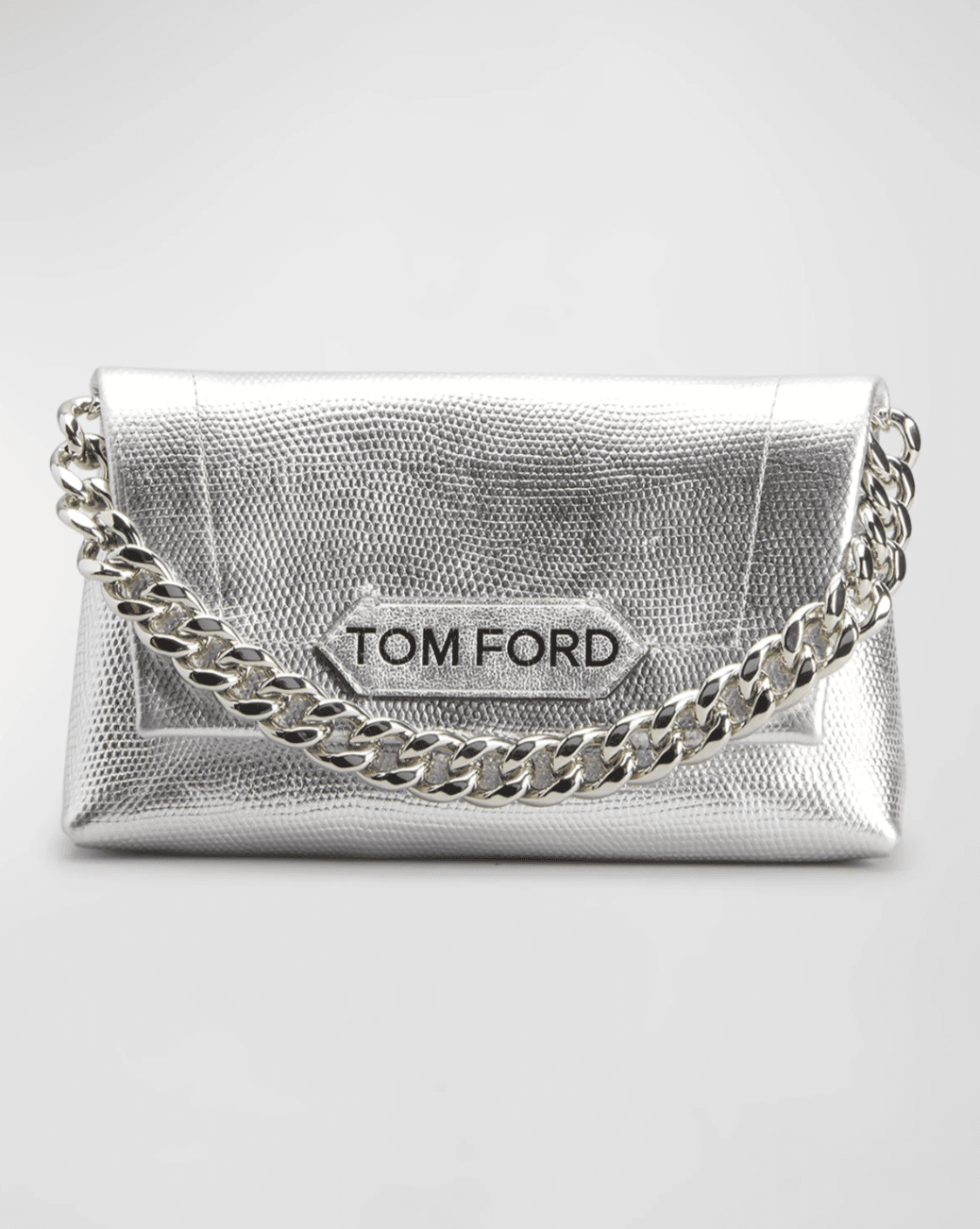 Tom Ford Label Mini Lizard-print Chain Clutch Bag