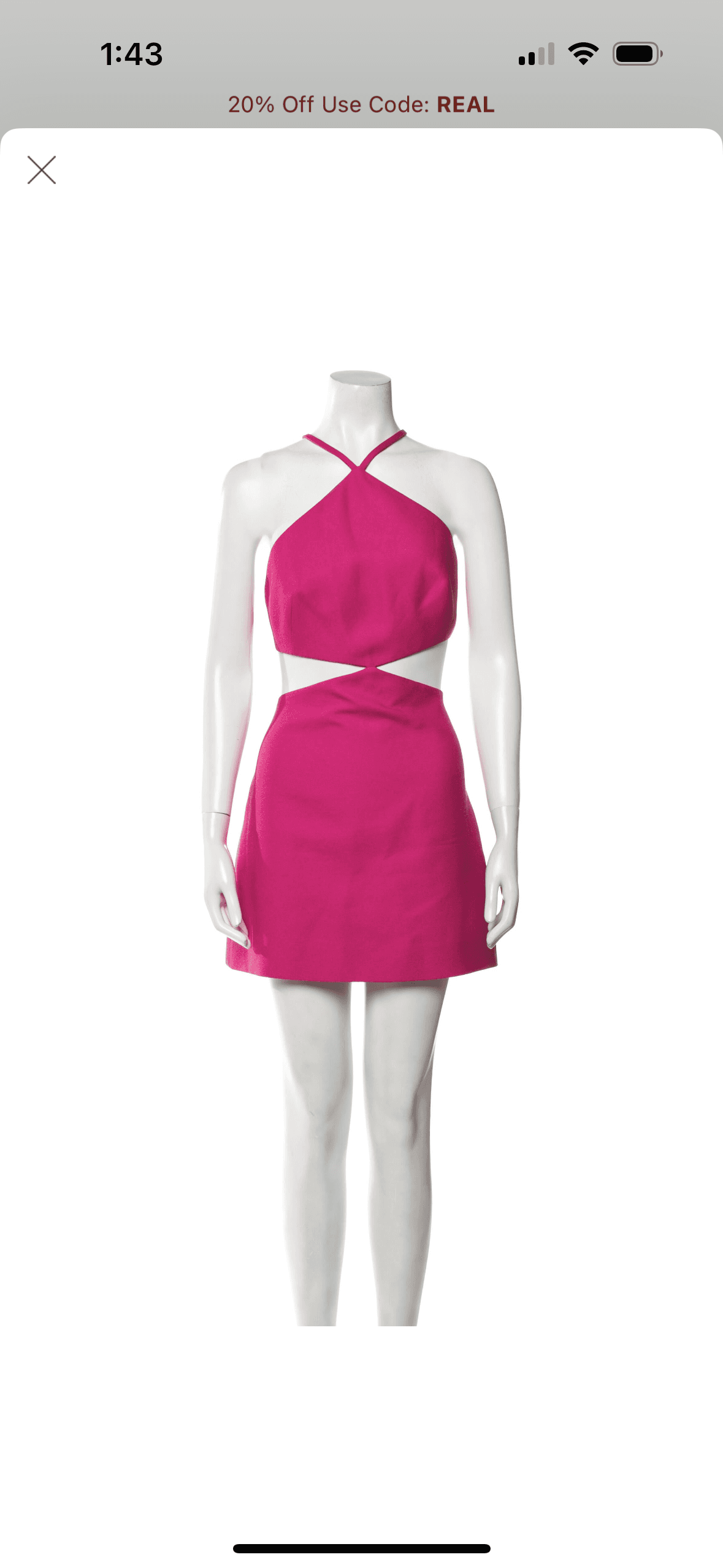 Valentino Halter Dress With Cut Out Sides And Bow Detail On Back
