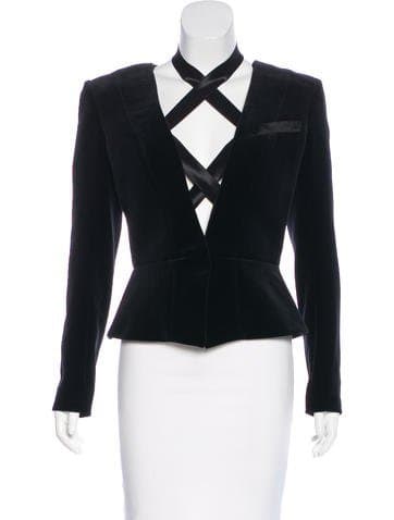 Balmain Crossover Velvet Top