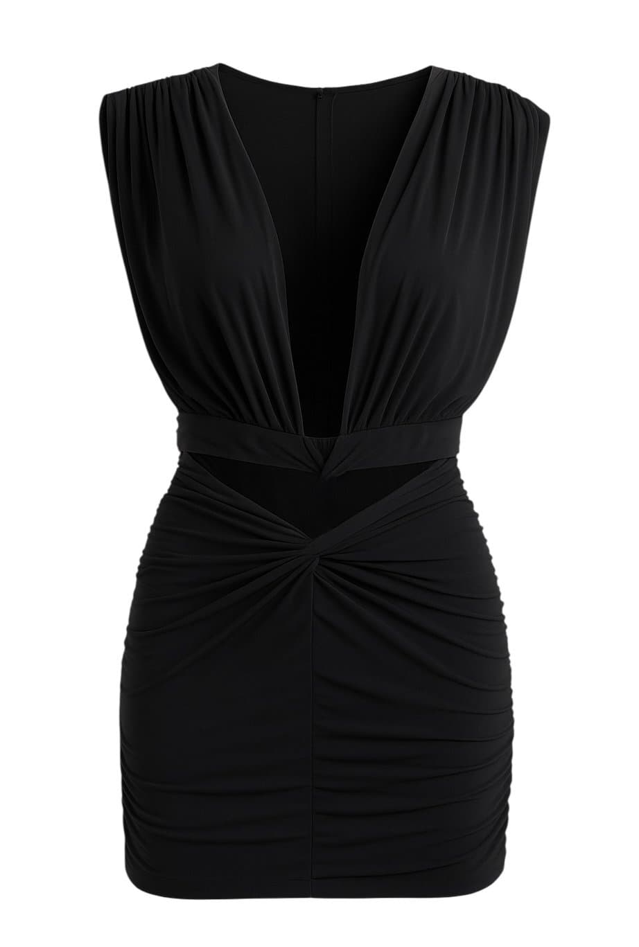 Laquan Smith Black Cutout Mini Dress Small S