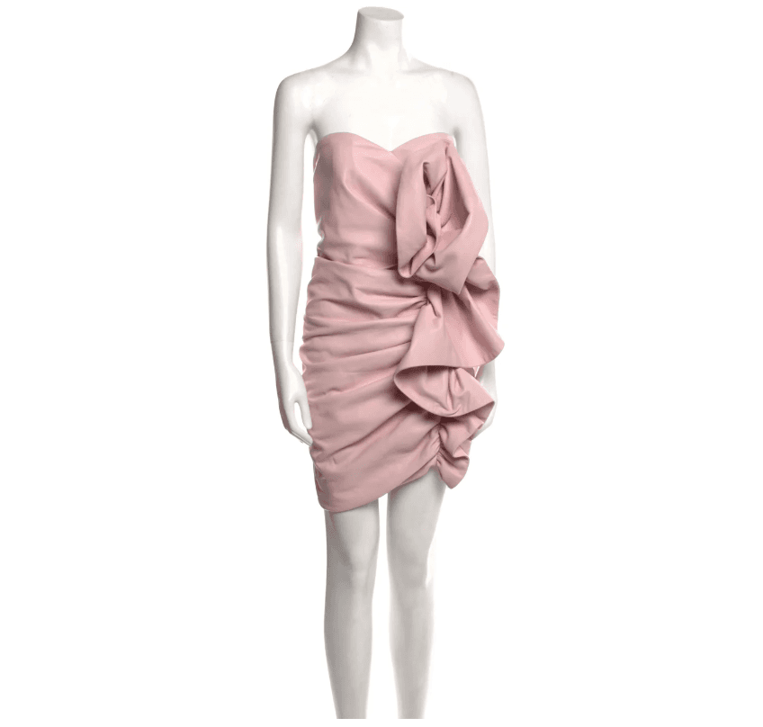 Alexandre Vauthier Pink Mini Leather Dress