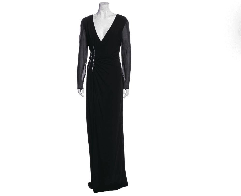 Gianni Versace Plunge Neckline Long Dress