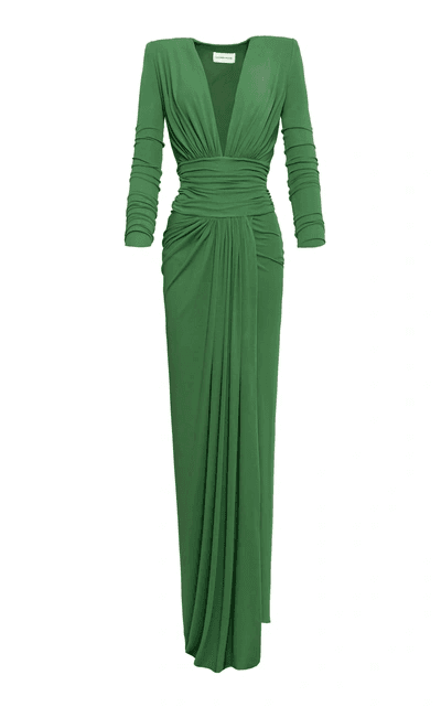 Alexandre Vauthier Plunge Neckline Long Dress