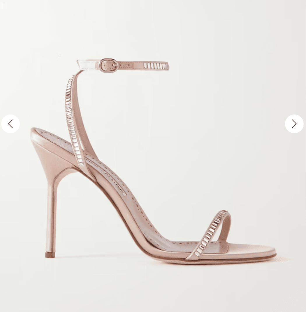 Manolo Blahnik Crinastra Crystal-embellished Satin Sandals
