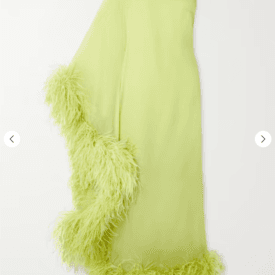 Taller Marmo Ubud One-shoulder Feather-trimmed Crepe Maxi Dress — image 1