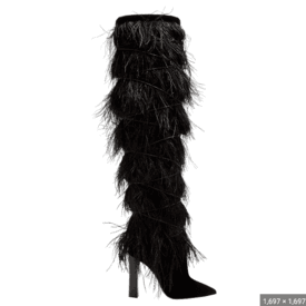Saint Laurent Yeti Feather Over The Knee Boots — image 1