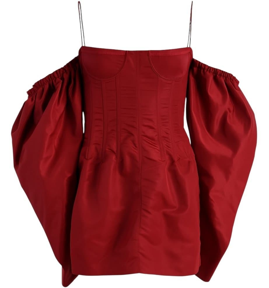 Laquan Smith Burgundy Corset Mini Dress