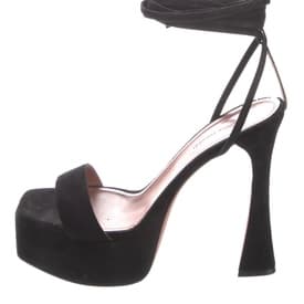 Amina Muaddi Vita Suede Sandals — image 1