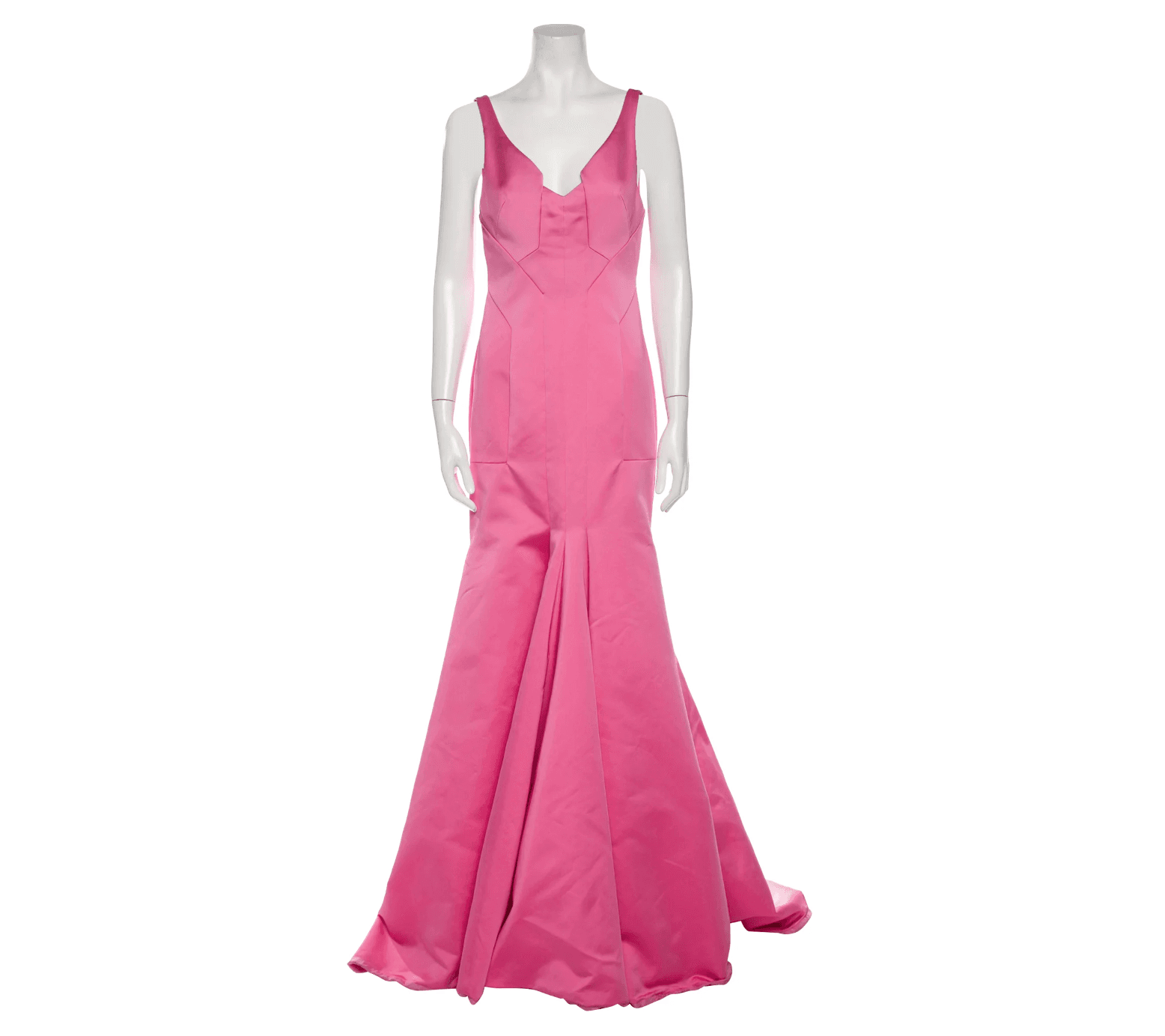 J. Mendel Pink V-neck Long Dress
