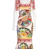Dolce & Gabbana Fan Print Flounce Hem Dress — image 1