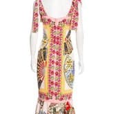 Dolce & Gabbana Fan Print Flounce Hem Dress — image 3