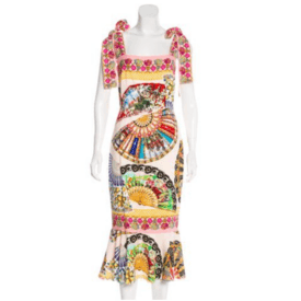 Dolce & Gabbana Fan Print Flounce Hem Dress — image 4
