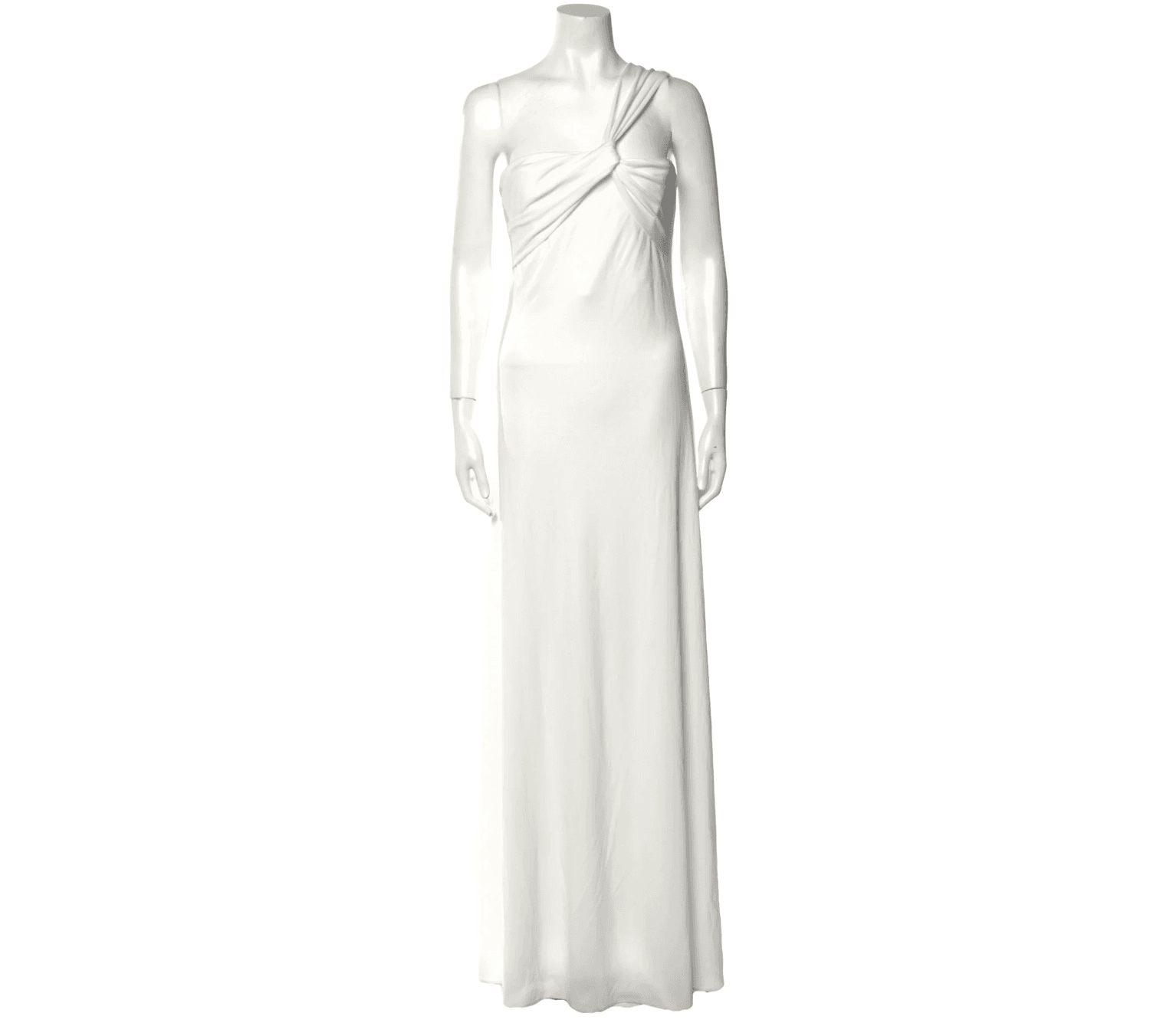 Halston White One-shoulder With Built In Corset Maxi Dress