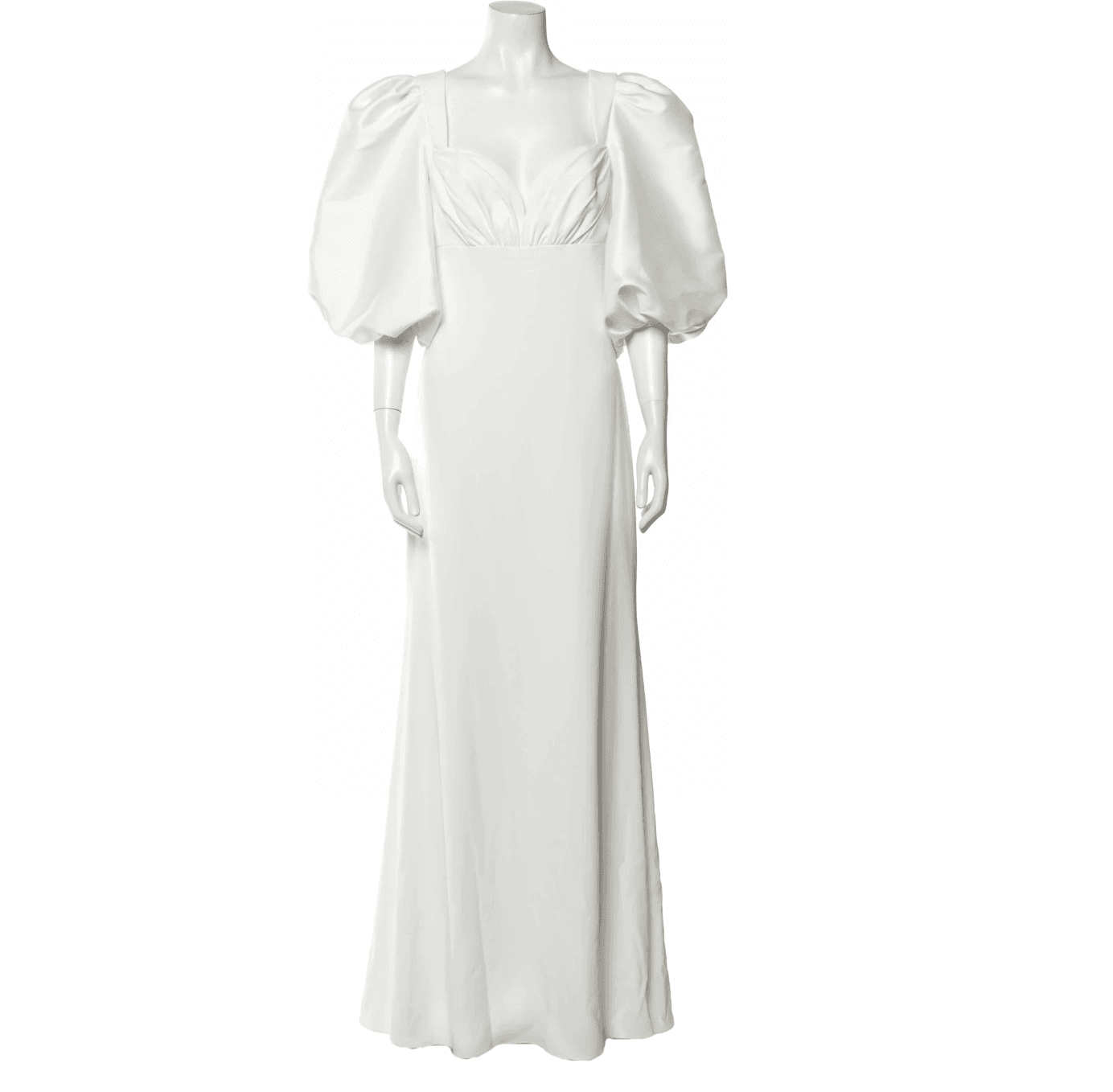 Badgley Mischka White V-neck Long Dress