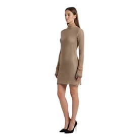 Laquan Smith Gold Crystal Sheer Long Sleeve Mock Dress — image 7