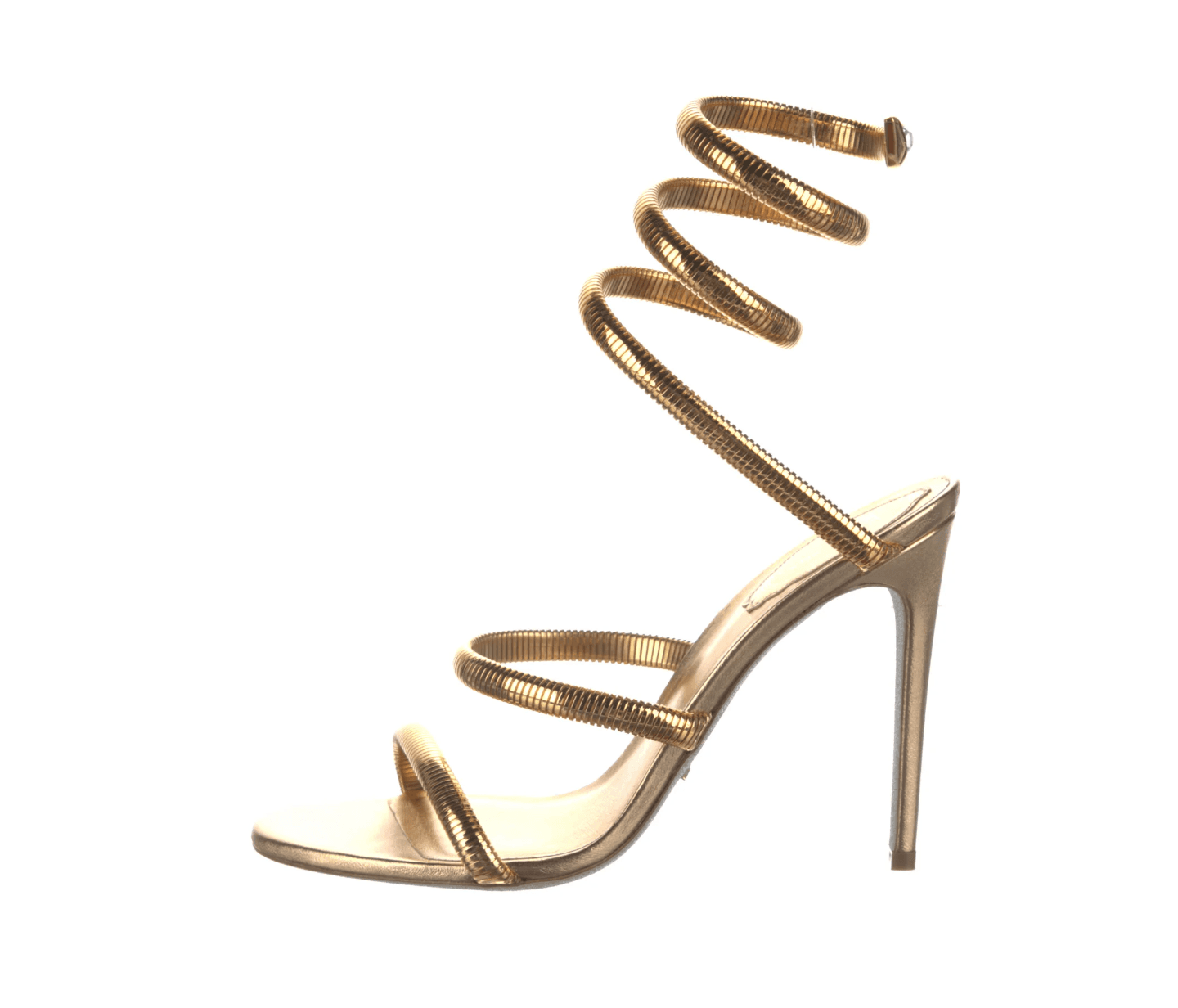 René Caovilla Leather Glitter Accents Slingback Sandals