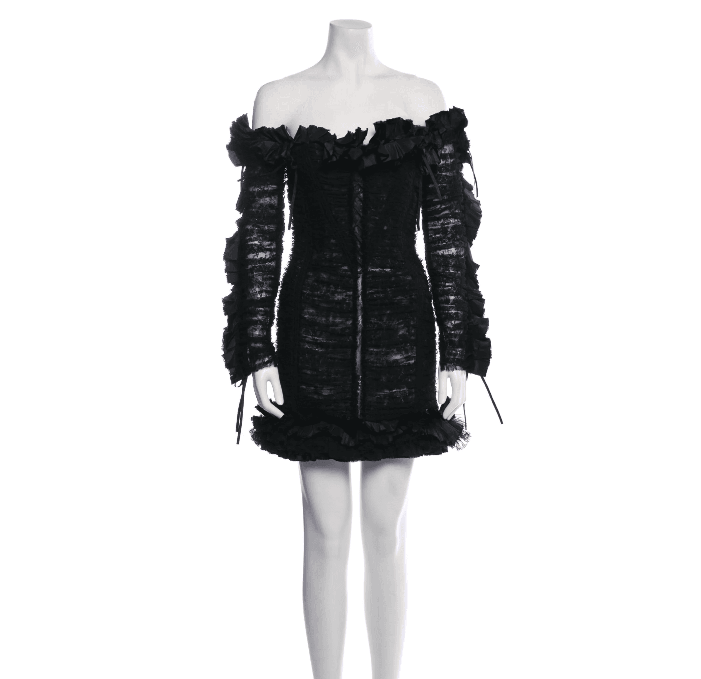 Roberto Cavalli Off The Shoulder Lace Dress