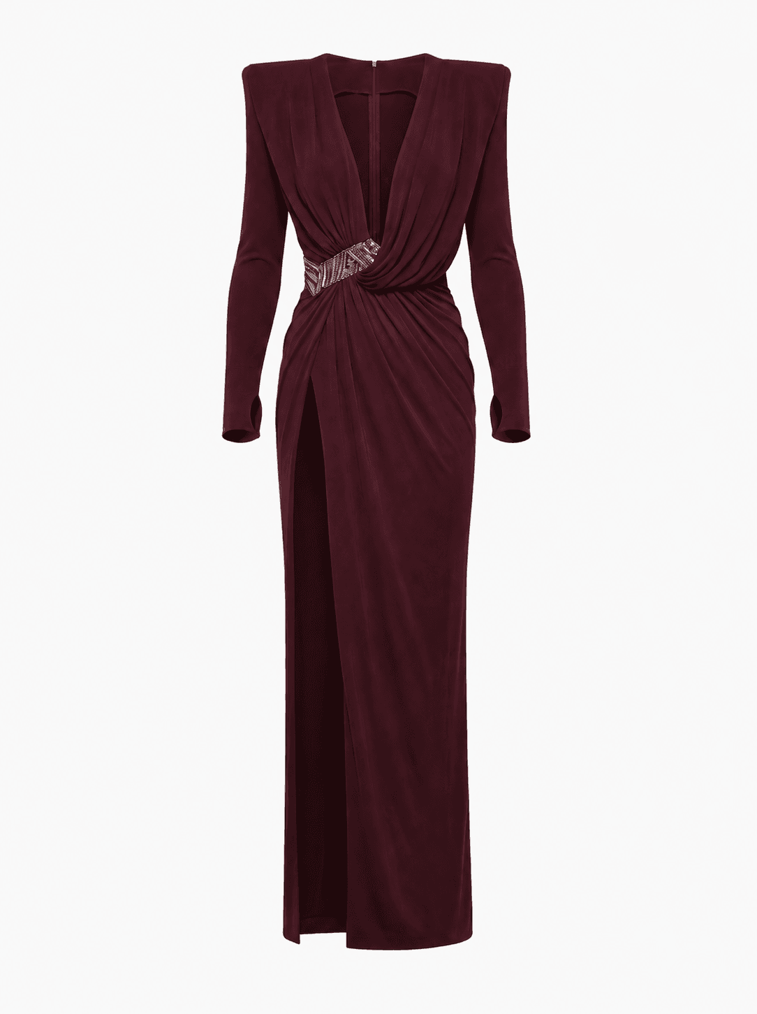 Zuhair Murad F/W 2021 Burgundy Gown with Embellishment