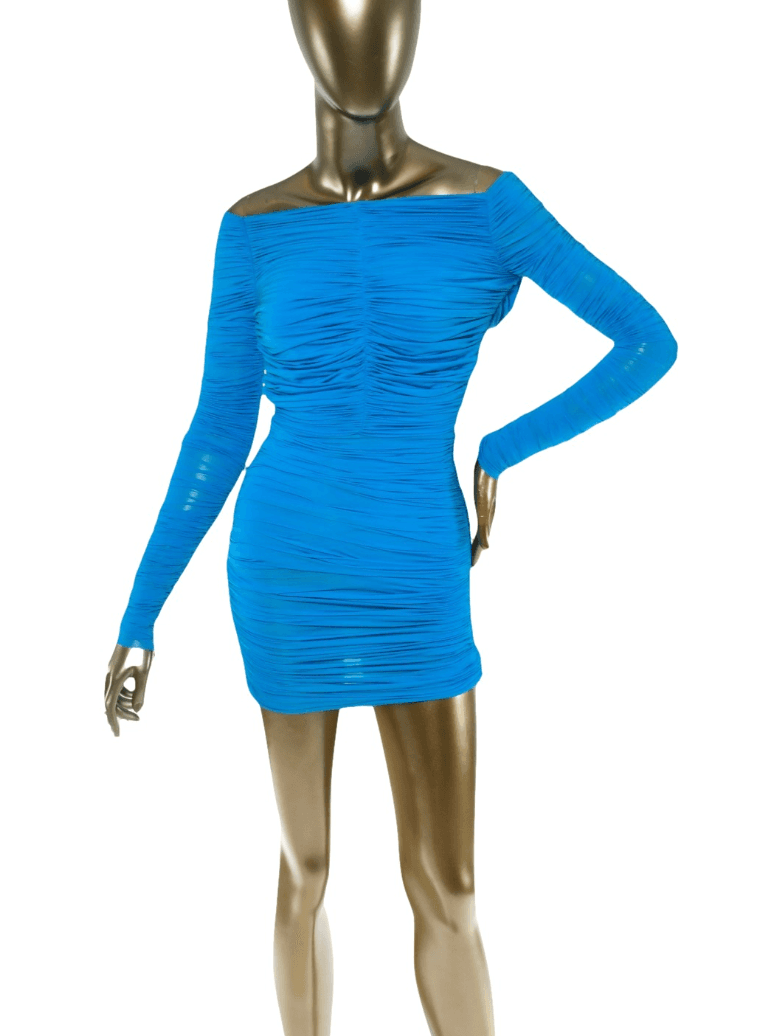 Alex Perry Blue Cowl Neck Mini Dress