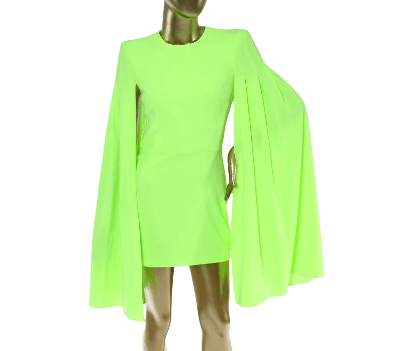 Alex Perry Cape-effect Neon Mini Dress