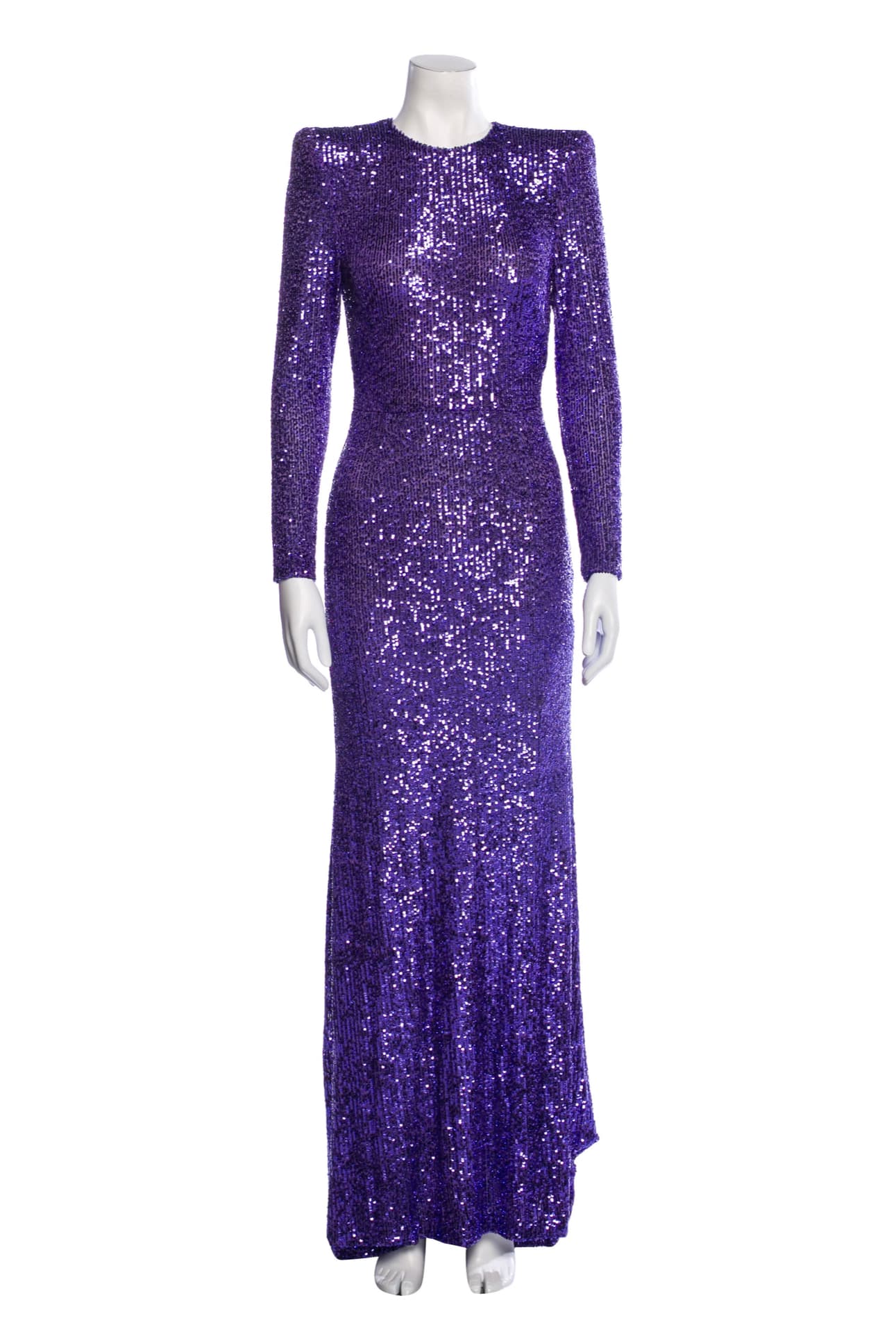 Naeem Khan Purple Crew Neck Long Dress Xs