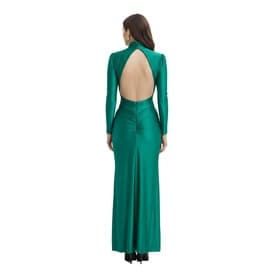 Paco Rabanne Green Mock Neck Long Dress — image 4