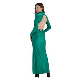 Paco Rabanne Green Mock Neck Long Dress — image 5