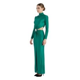 Paco Rabanne Green Mock Neck Long Dress — image 7