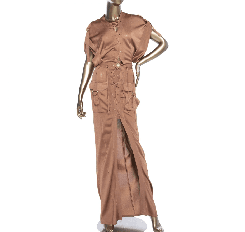 Balmain Tan Maxi Dress
