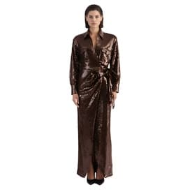 David Koma Brown Sequined Wrap Dress — image 3